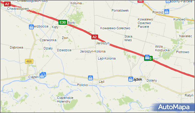 mapa Ląd-Kolonia, Ląd-Kolonia na mapie Targeo