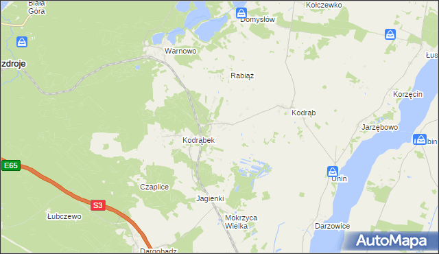 mapa Ładzin gmina Wolin, Ładzin gmina Wolin na mapie Targeo