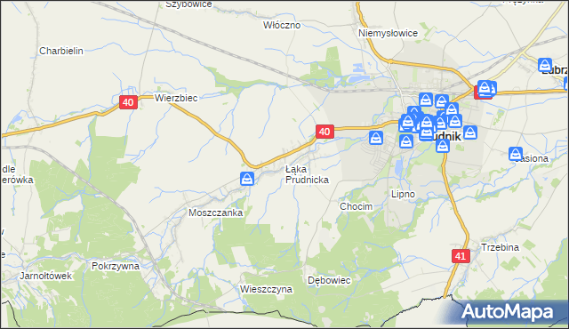 mapa Łąka Prudnicka, Łąka Prudnicka na mapie Targeo