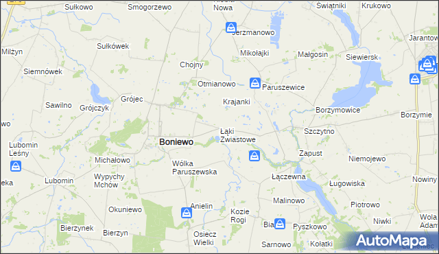 mapa Łąki Zwiastowe, Łąki Zwiastowe na mapie Targeo