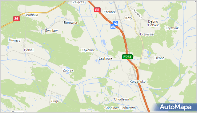 mapa Laskowa gmina Żmigród, Laskowa gmina Żmigród na mapie Targeo