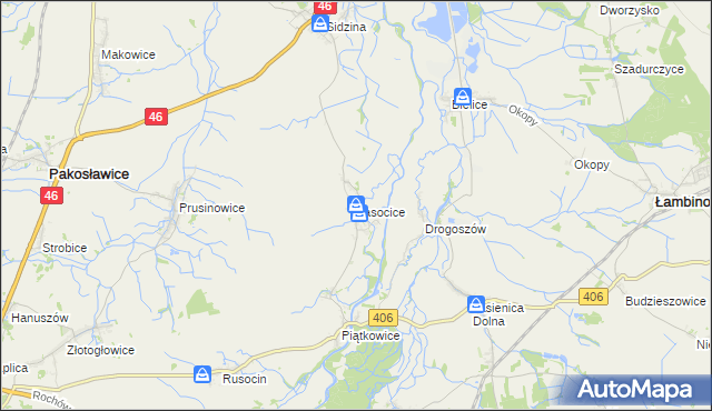 mapa Lasocice gmina Łambinowice, Lasocice gmina Łambinowice na mapie Targeo