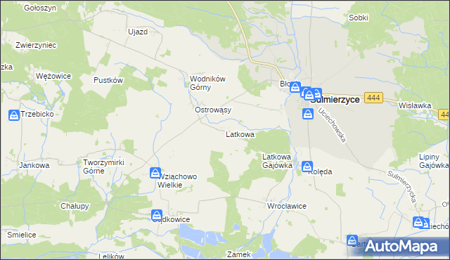 mapa Latkowa, Latkowa na mapie Targeo