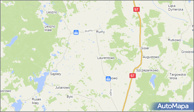 mapa Laurentowo, Laurentowo na mapie Targeo