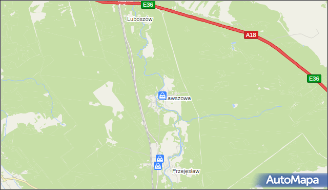 mapa Ławszowa, Ławszowa na mapie Targeo