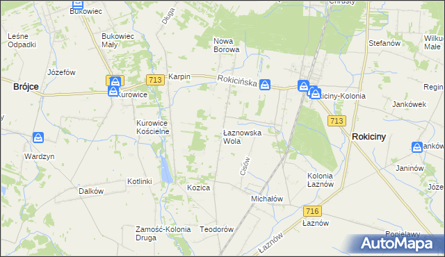 mapa Łaznowska Wola, Łaznowska Wola na mapie Targeo