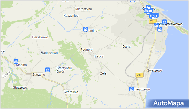 mapa Łebcz, Łebcz na mapie Targeo