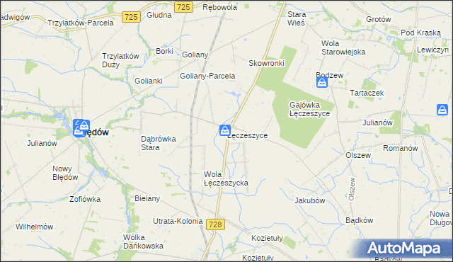 mapa Łęczeszyce, Łęczeszyce na mapie Targeo