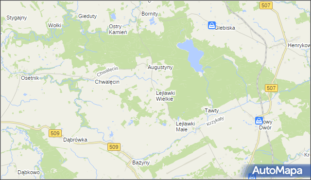 mapa Lejławki Wielkie, Lejławki Wielkie na mapie Targeo