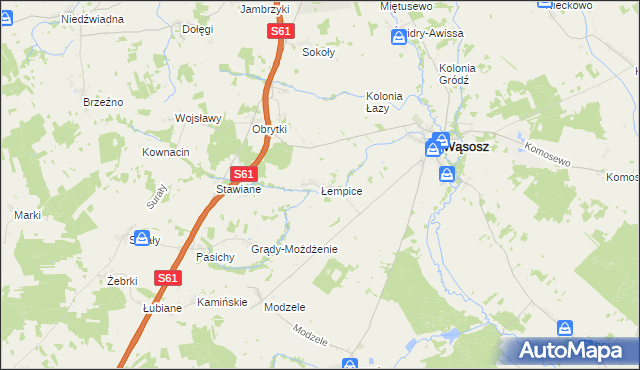 mapa Łempice gmina Wąsosz, Łempice gmina Wąsosz na mapie Targeo