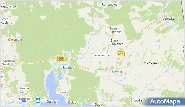 mapa Leonowicze, Leonowicze na mapie Targeo