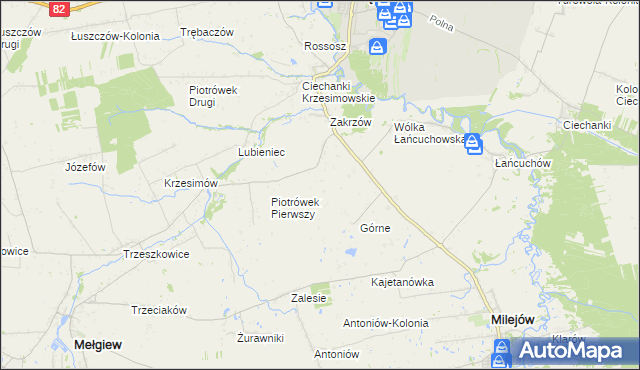 mapa Leopoldów gmina Łęczna, Leopoldów gmina Łęczna na mapie Targeo