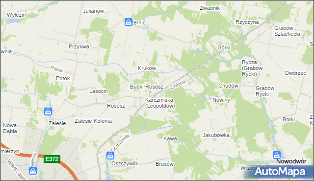 mapa Leopoldów gmina Ryki, Leopoldów gmina Ryki na mapie Targeo