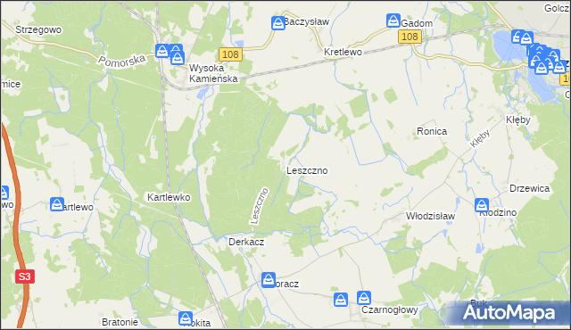 mapa Leszczno, Leszczno na mapie Targeo