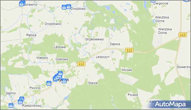 mapa Leszczyn, Leszczyn na mapie Targeo