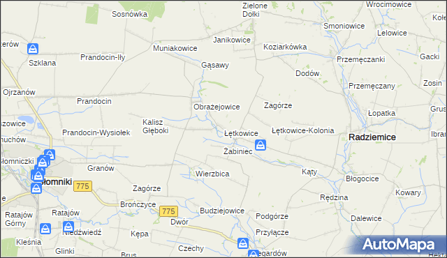 mapa Łętkowice, Łętkowice na mapie Targeo