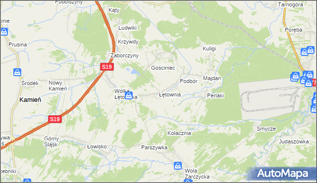 mapa Łętownia gmina Nowa Sarzyna, Łętownia gmina Nowa Sarzyna na mapie Targeo