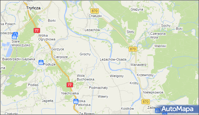 mapa Leżachów-Osada, Leżachów-Osada na mapie Targeo