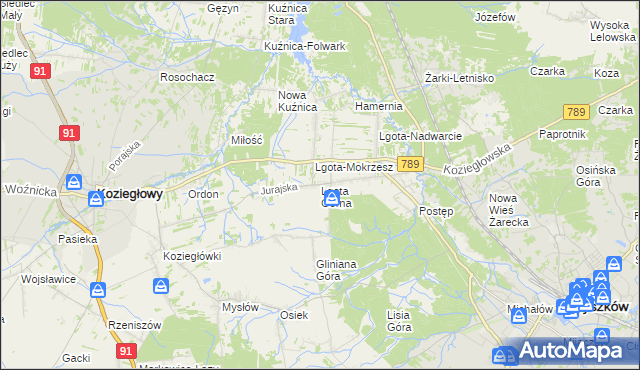 mapa Lgota Górna, Lgota Górna na mapie Targeo