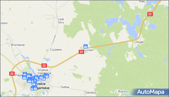 mapa Licheń, Licheń na mapie Targeo