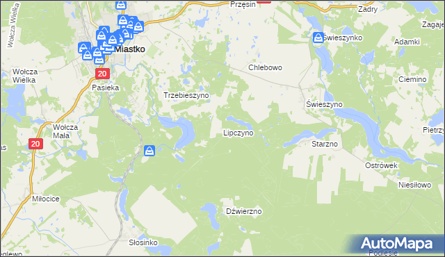 mapa Lipczyno, Lipczyno na mapie Targeo