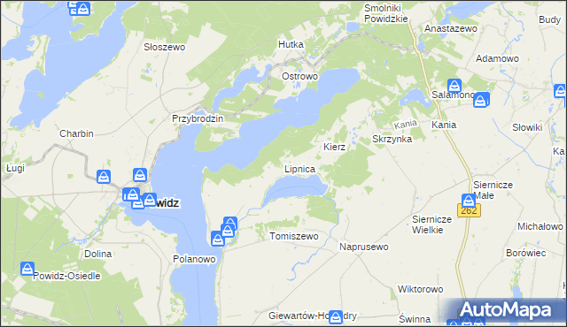 mapa Lipnica gmina Ostrowite, Lipnica gmina Ostrowite na mapie Targeo