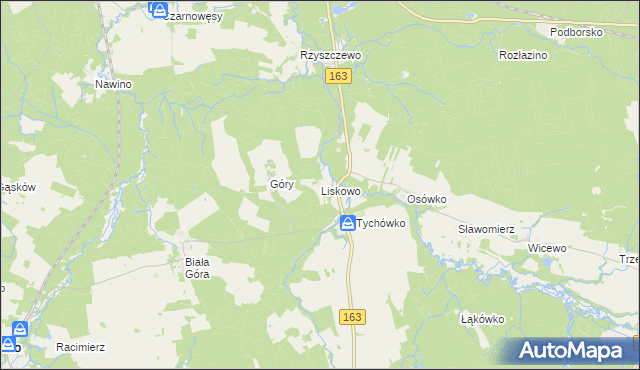 mapa Liskowo gmina Białogard, Liskowo gmina Białogard na mapie Targeo