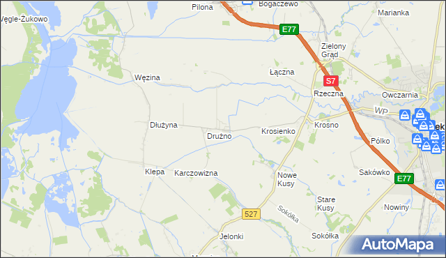 mapa Lisów gmina Elbląg, Lisów gmina Elbląg na mapie Targeo