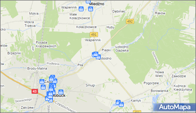 mapa Łobodno, Łobodno na mapie Targeo