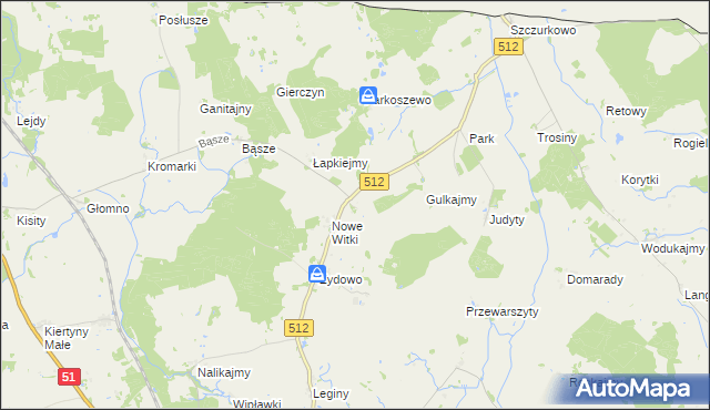 mapa Łoskajmy gmina Bartoszyce, Łoskajmy gmina Bartoszyce na mapie Targeo