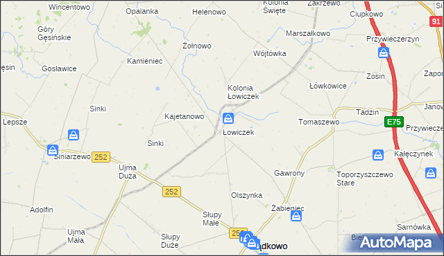 mapa Łowiczek, Łowiczek na mapie Targeo
