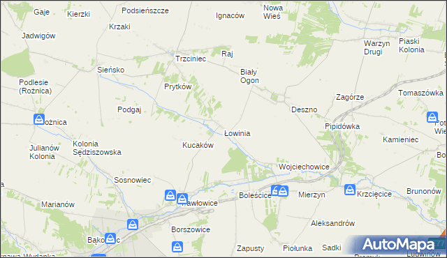 mapa Łowinia, Łowinia na mapie Targeo