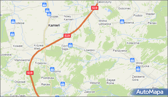 mapa Łowisko, Łowisko na mapie Targeo