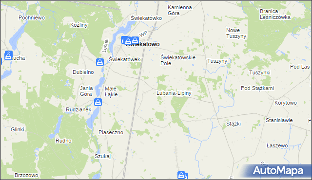 mapa Lubania-Lipiny, Lubania-Lipiny na mapie Targeo