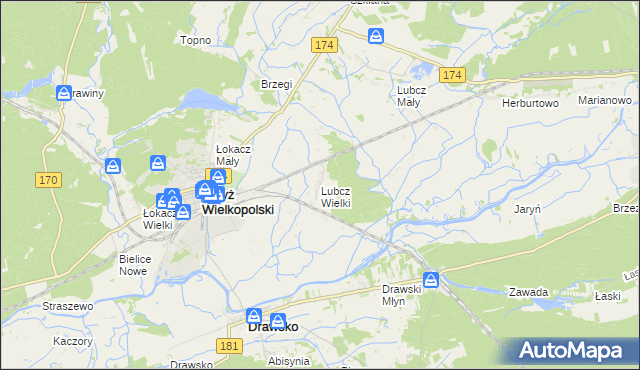 mapa Lubcz Wielki, Lubcz Wielki na mapie Targeo