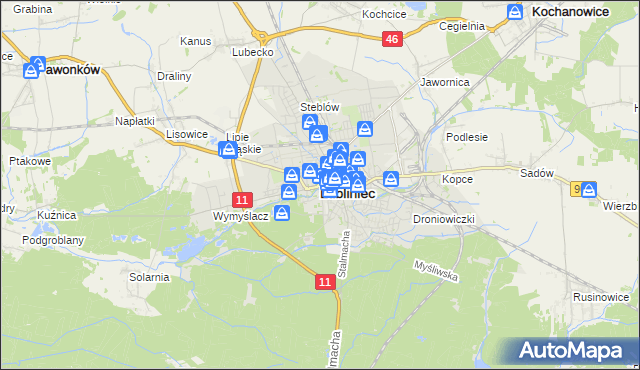 mapa Lubliniec, Lubliniec na mapie Targeo