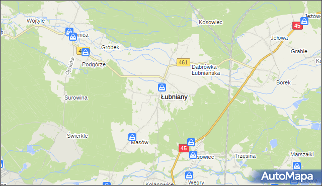 mapa Łubniany, Łubniany na mapie Targeo
