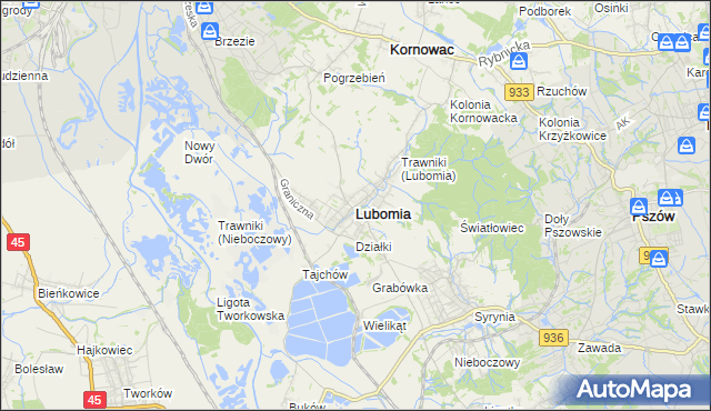 mapa Lubomia, Lubomia na mapie Targeo
