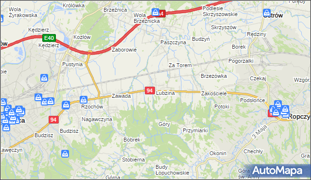 mapa Lubzina, Lubzina na mapie Targeo
