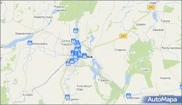 mapa Luchowo gmina Łobżenica, Luchowo gmina Łobżenica na mapie Targeo
