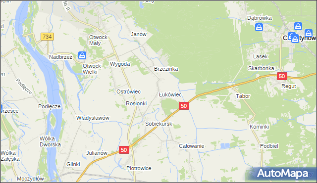 mapa Łukówiec gmina Karczew, Łukówiec gmina Karczew na mapie Targeo