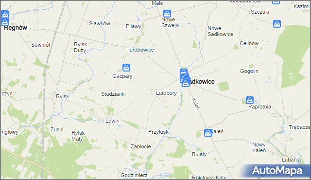 mapa Lutobory, Lutobory na mapie Targeo