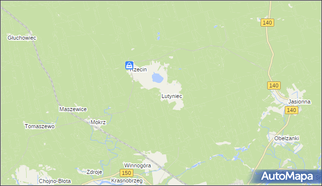 mapa Lutyniec, Lutyniec na mapie Targeo