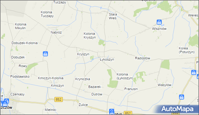 mapa Łykoszyn, Łykoszyn na mapie Targeo