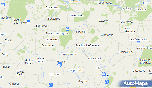 mapa Machnatka-Parcela, Machnatka-Parcela na mapie Targeo