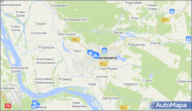 mapa Maciejowice powiat garwoliński, Maciejowice powiat garwoliński na mapie Targeo