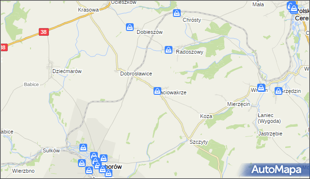 mapa Maciowakrze, Maciowakrze na mapie Targeo