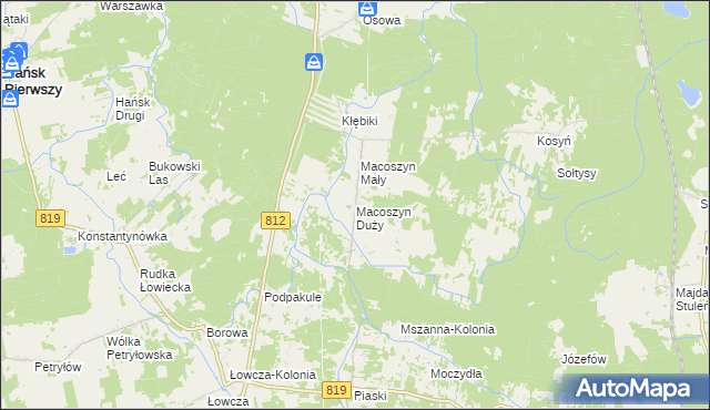 mapa Macoszyn Duży, Macoszyn Duży na mapie Targeo