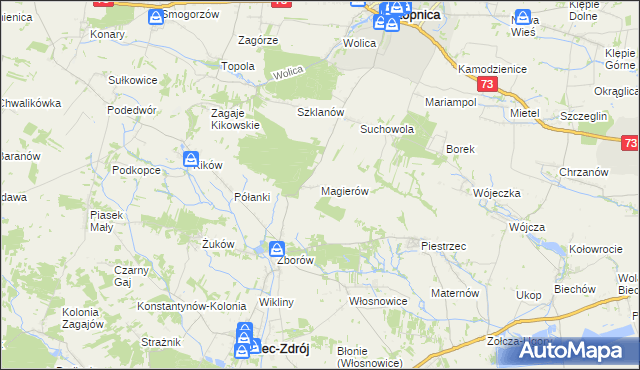 mapa Magierów gmina Solec-Zdrój, Magierów gmina Solec-Zdrój na mapie Targeo
