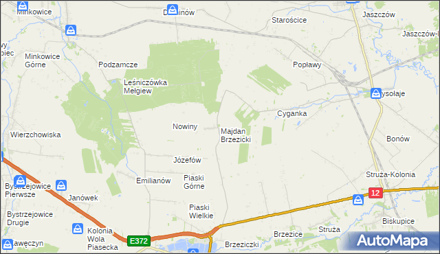 mapa Majdan Brzezicki, Majdan Brzezicki na mapie Targeo
